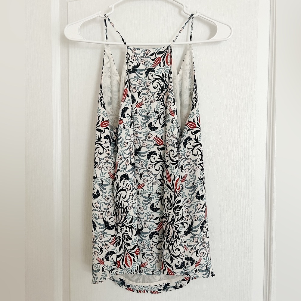 LOFT Outlet Multi-Colored Floral Spaghetti-Strapped Blouse - Picture 2 of 3